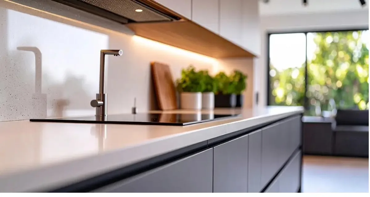 Cocina reformada con fregadero y nueva instalación de fontanería