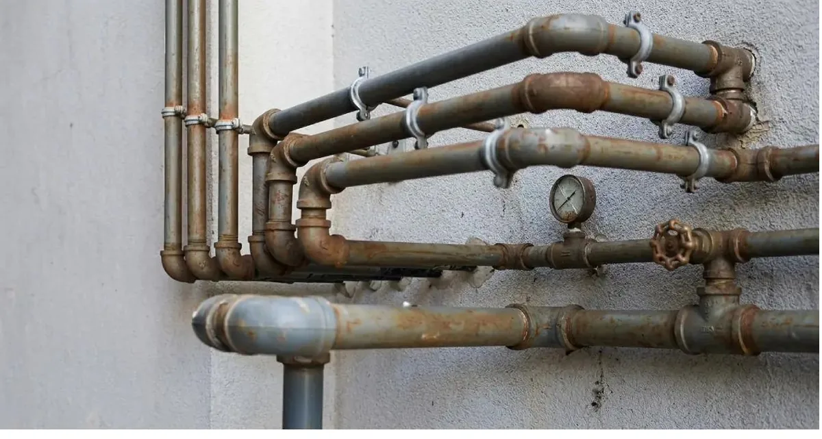 Tuberías de plomo antiguas en instalación doméstica